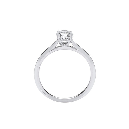 18ct White Gold 1.00ctw Oval Cut Lab Grown Diamond Ring Igi Certified