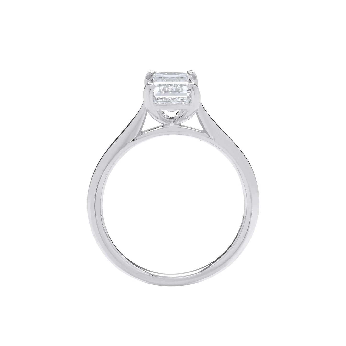 18ct White Gold 2.00ctw Emerald Cut Lab Grown Diamond Ring Igi Certified