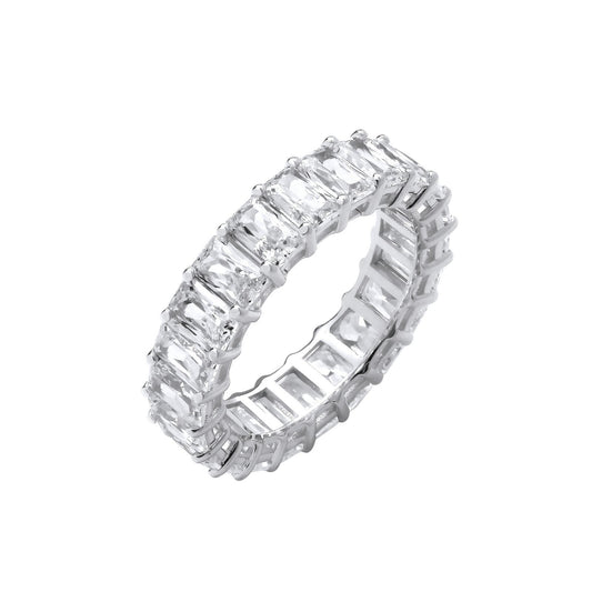 18ct White Gold 6.70ctw Radiant Cut Lab Grown Diamond Eternity Ring Igi Certified