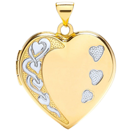 Yellow/white Heart Shaped Family Locket