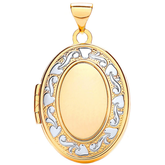 Yellow/white Oval Shaped Family Locket