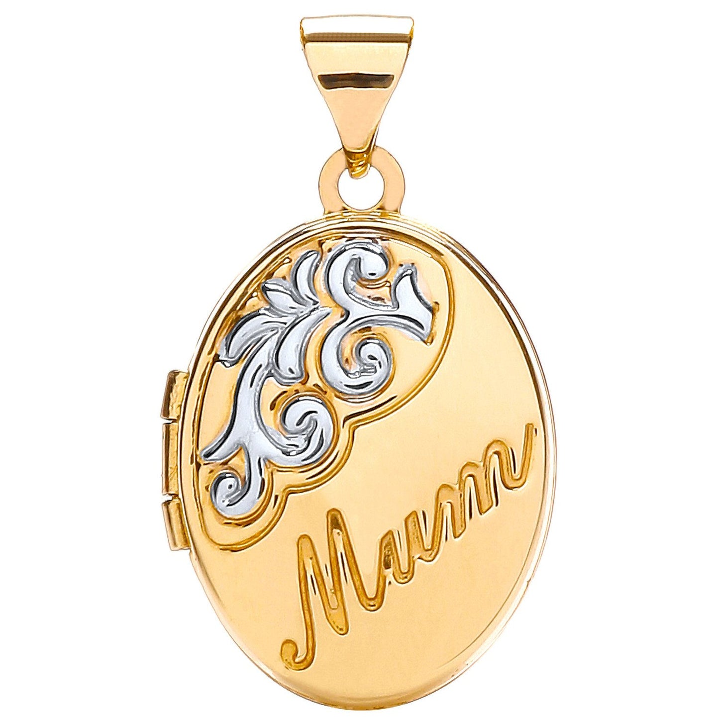 Yellow/white Oval Shaped Mum Locket