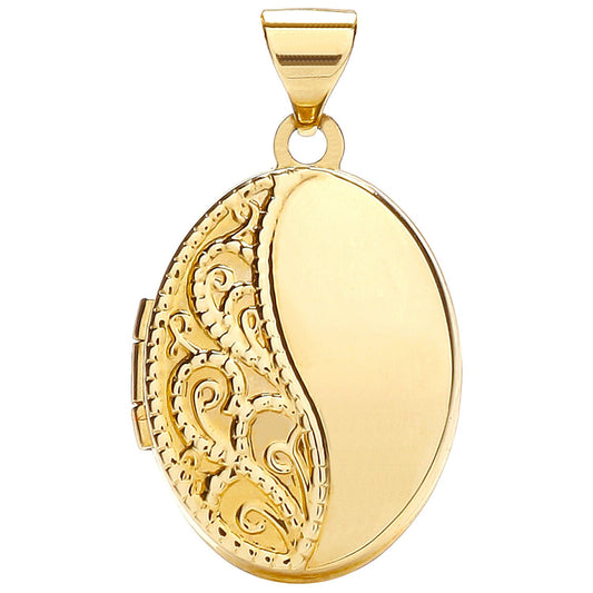 Yellow Gold Oval Shaped Locket