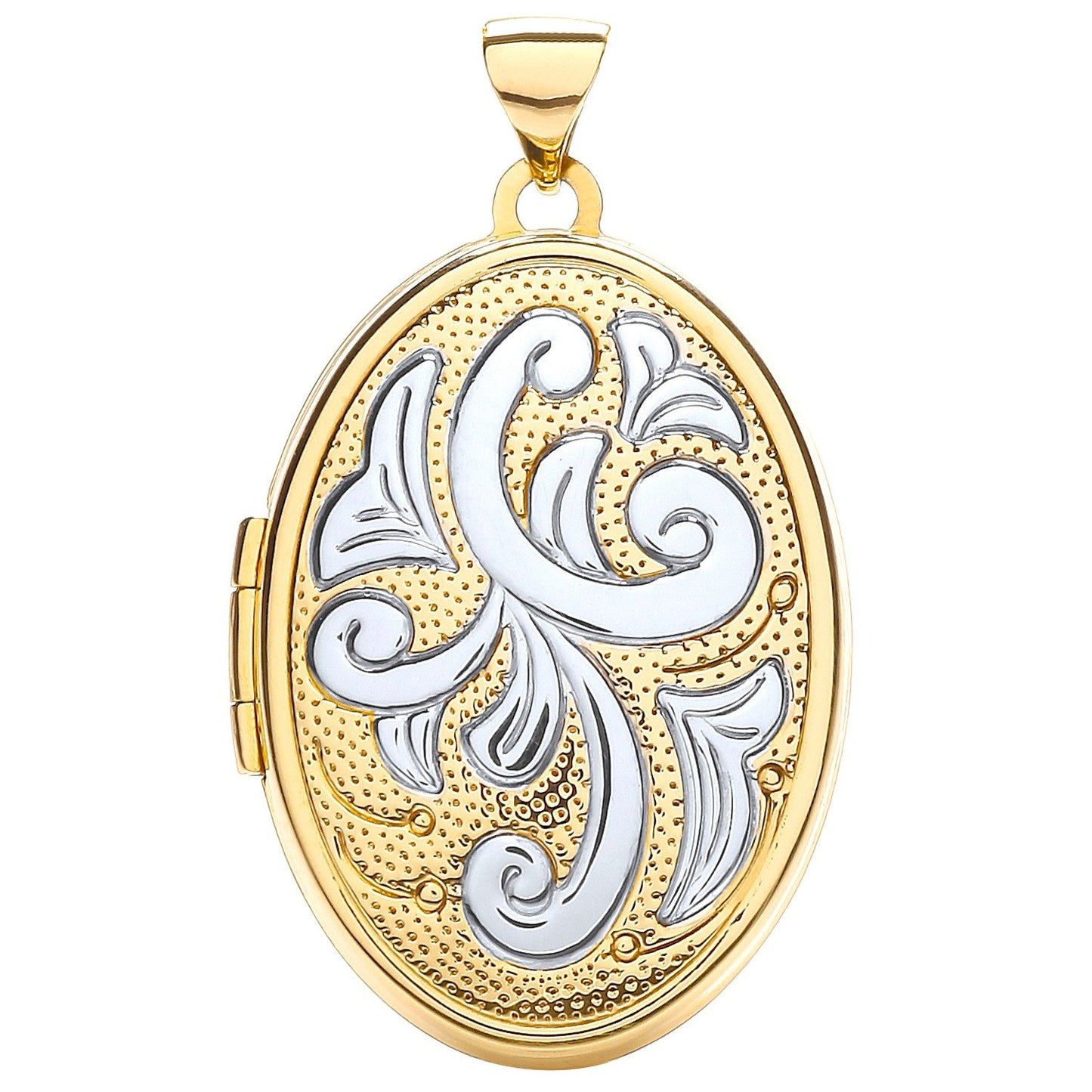 W/yellow Oval Locket With Design