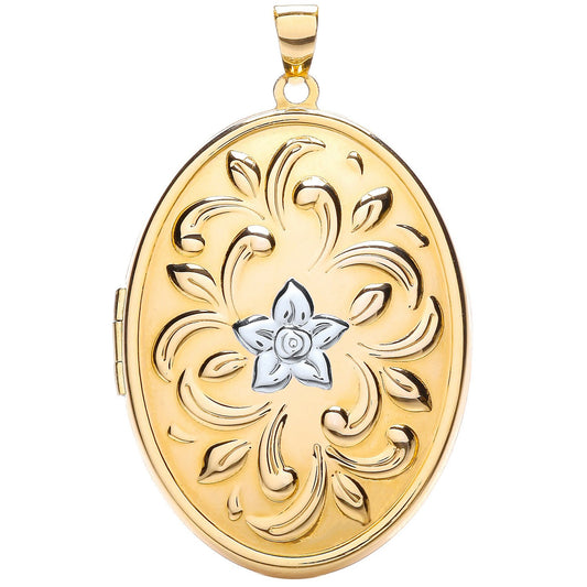 W/yellow Oval Locket With Design