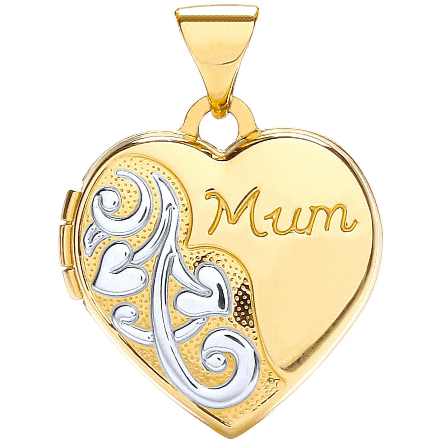 W/yellow Heart Shape Mum Locket