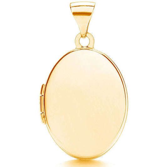 Yellow Gold Oval Shaped Plain Locket