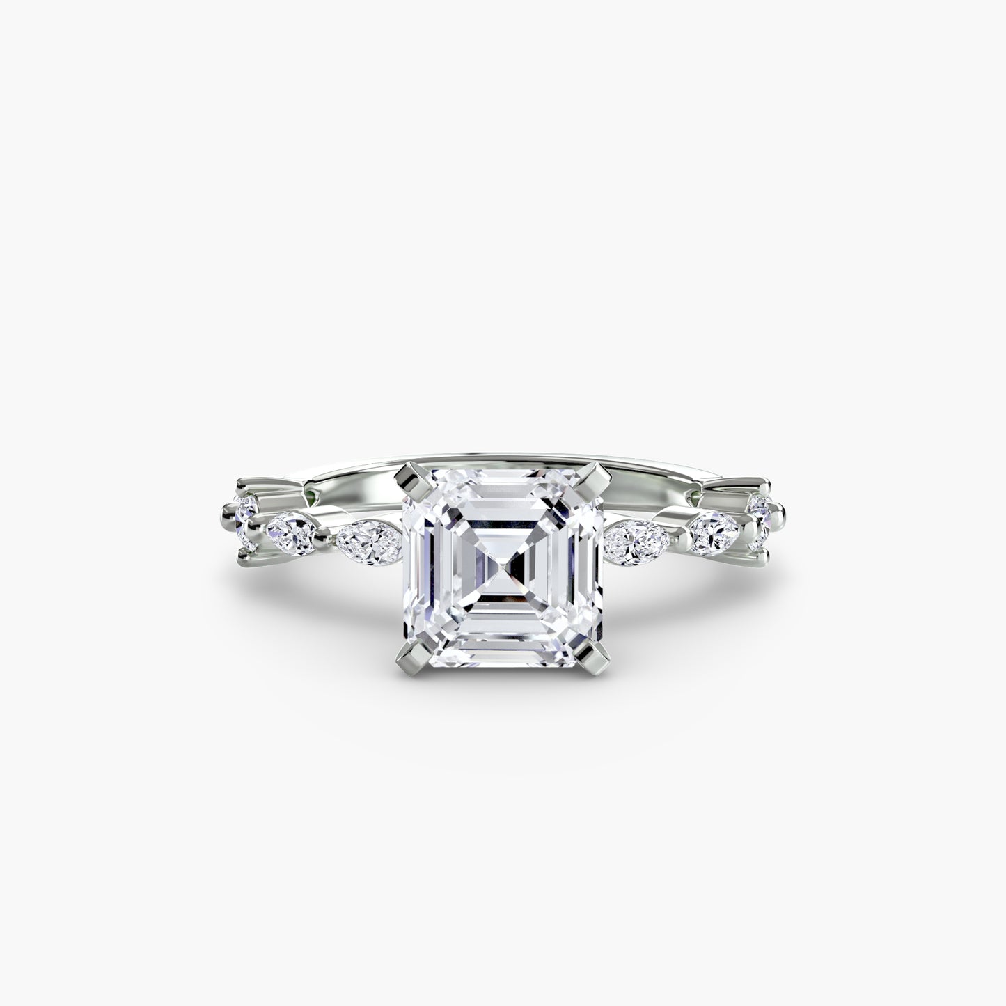 Solitaire Eternity Pavé Engagement Ring 0.50ct–3.00ct with 0.32ct Side Stones for Women | Imperial Time UK Ltd