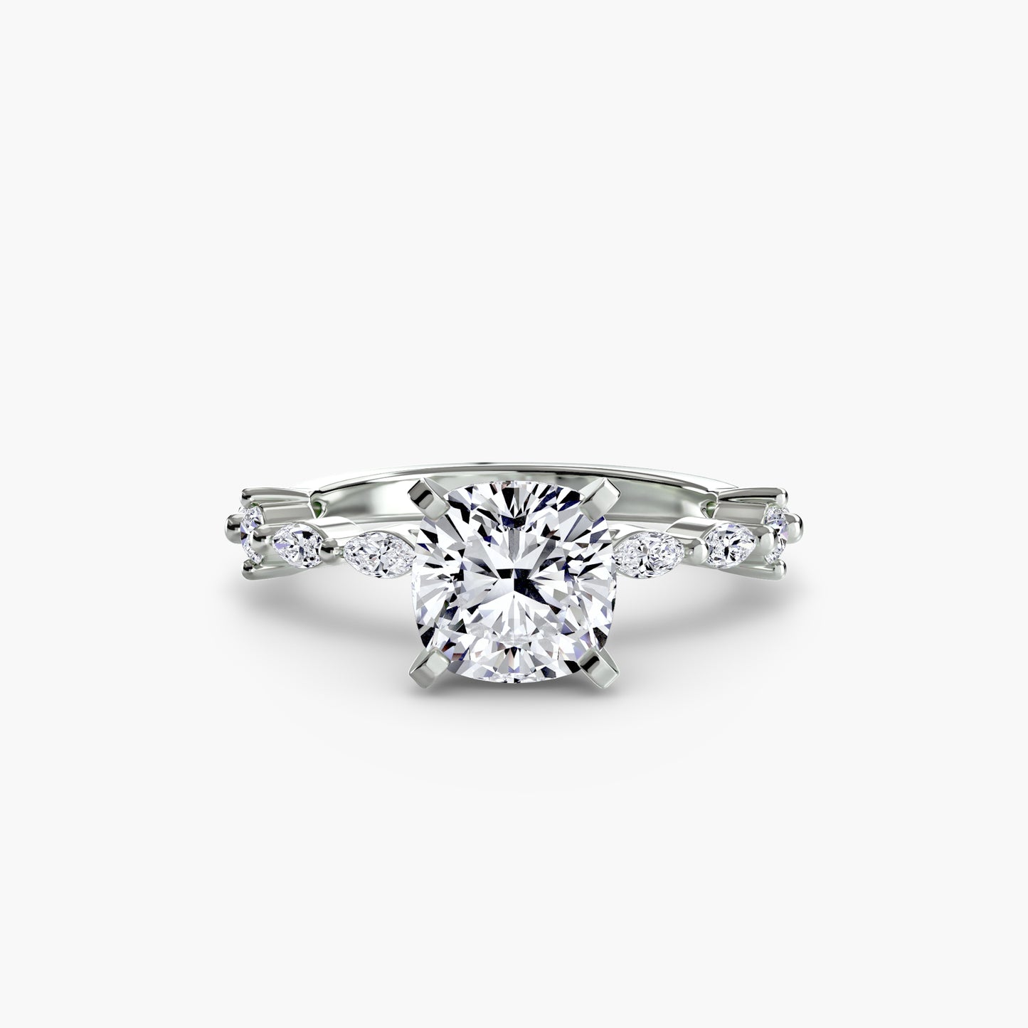 Solitaire Eternity Pavé Engagement Ring 0.50ct–3.00ct with 0.32ct Side Stones for Women | Imperial Time UK Ltd