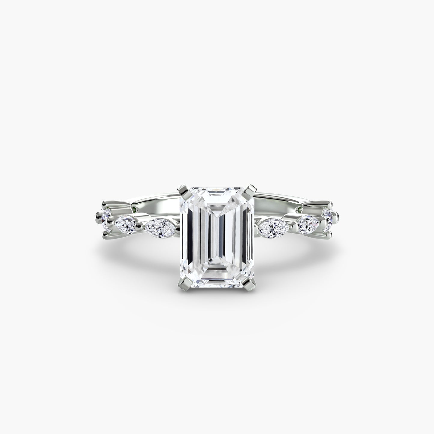 Solitaire Eternity Pavé Engagement Ring 0.50ct–3.00ct with 0.32ct Side Stones for Women | Imperial Time UK Ltd