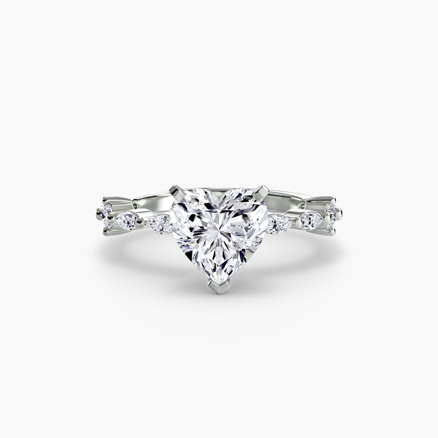 Solitaire Eternity Pavé Engagement Ring 0.50ct–3.00ct with 0.32ct Side Stones for Women | Imperial Time UK Ltd
