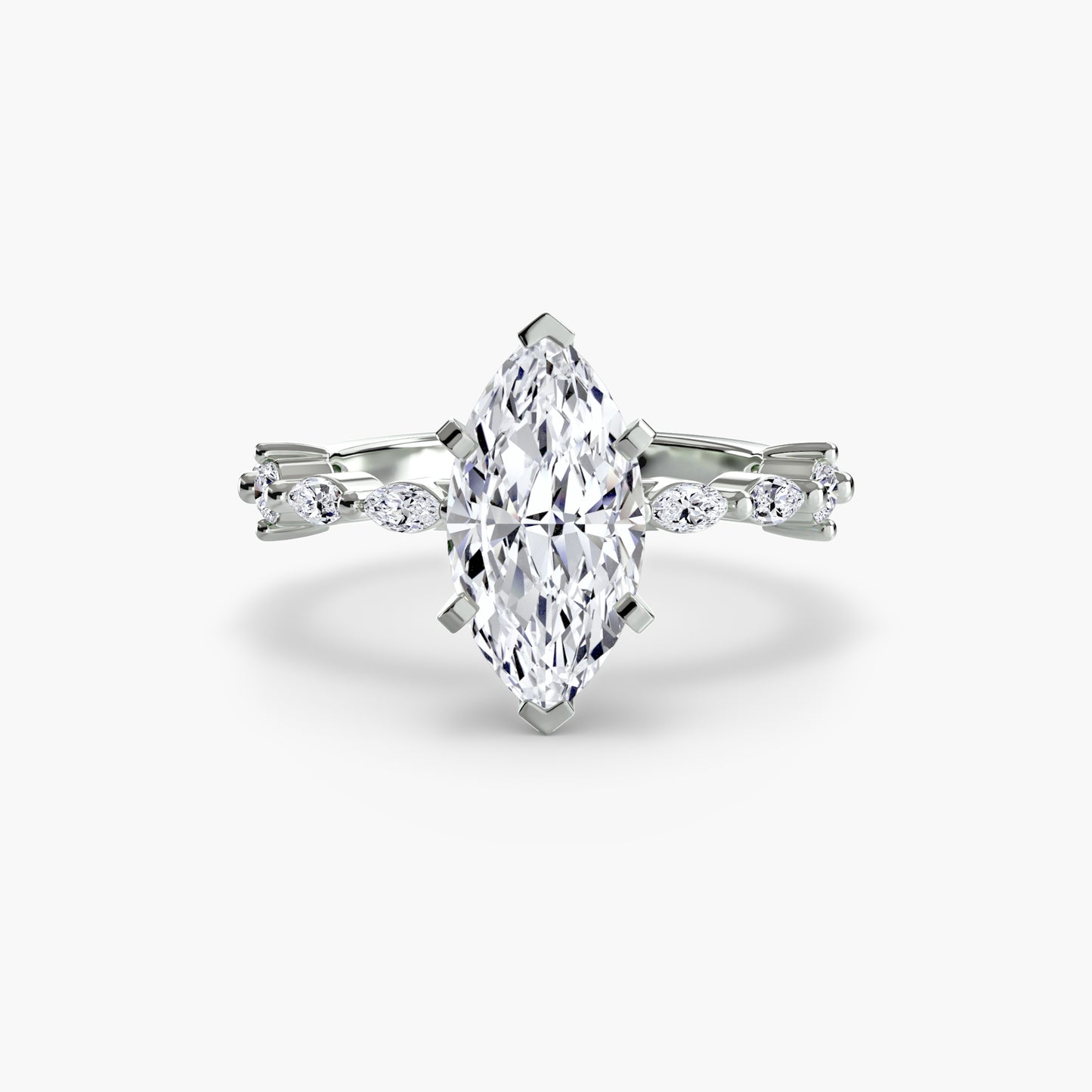 Solitaire Eternity Pavé Engagement Ring 0.50ct–3.00ct with 0.32ct Side Stones for Women | Imperial Time UK Ltd