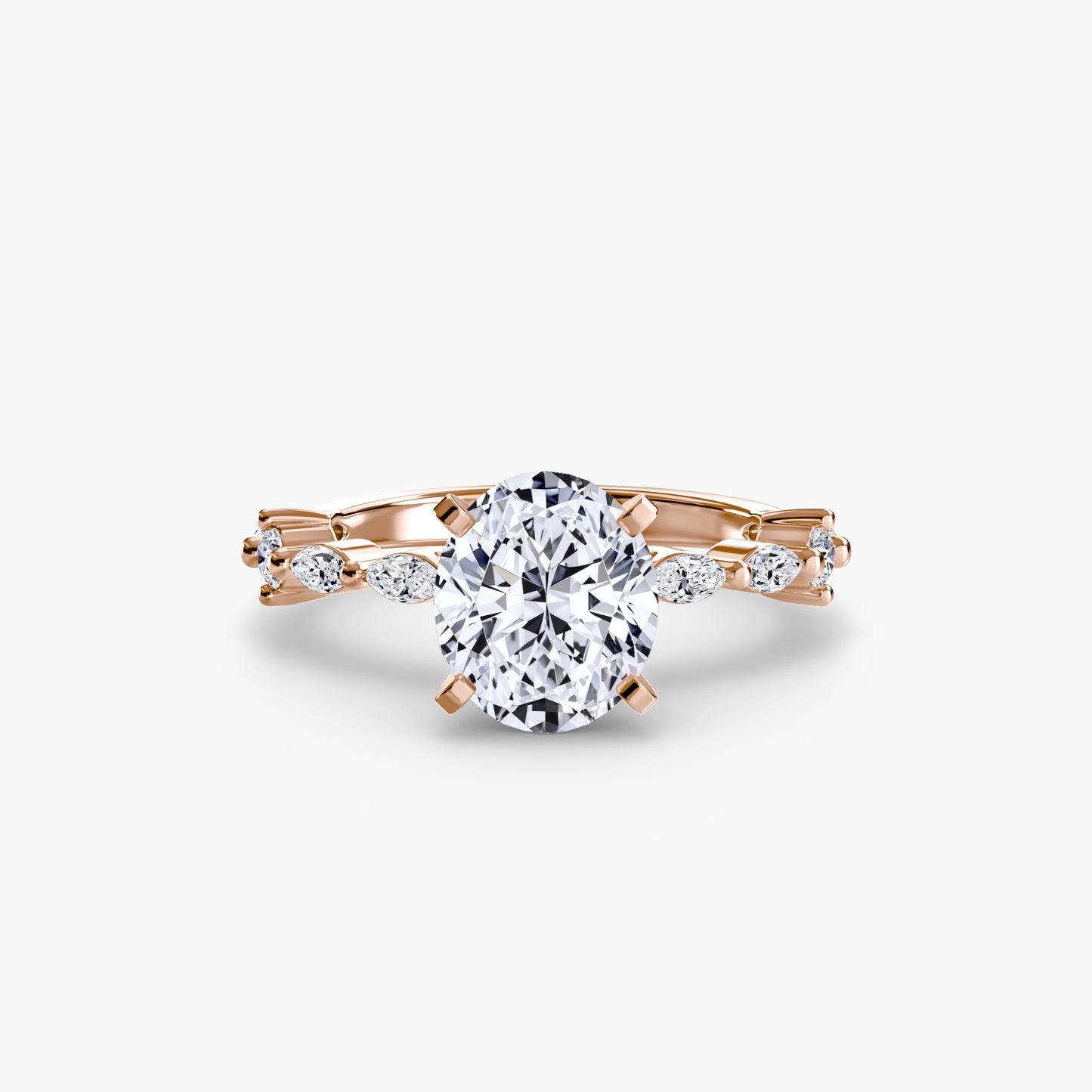 Solitaire Eternity Pavé Engagement Ring 0.50ct–3.00ct with 0.32ct Side Stones for Women | Imperial Time UK Ltd