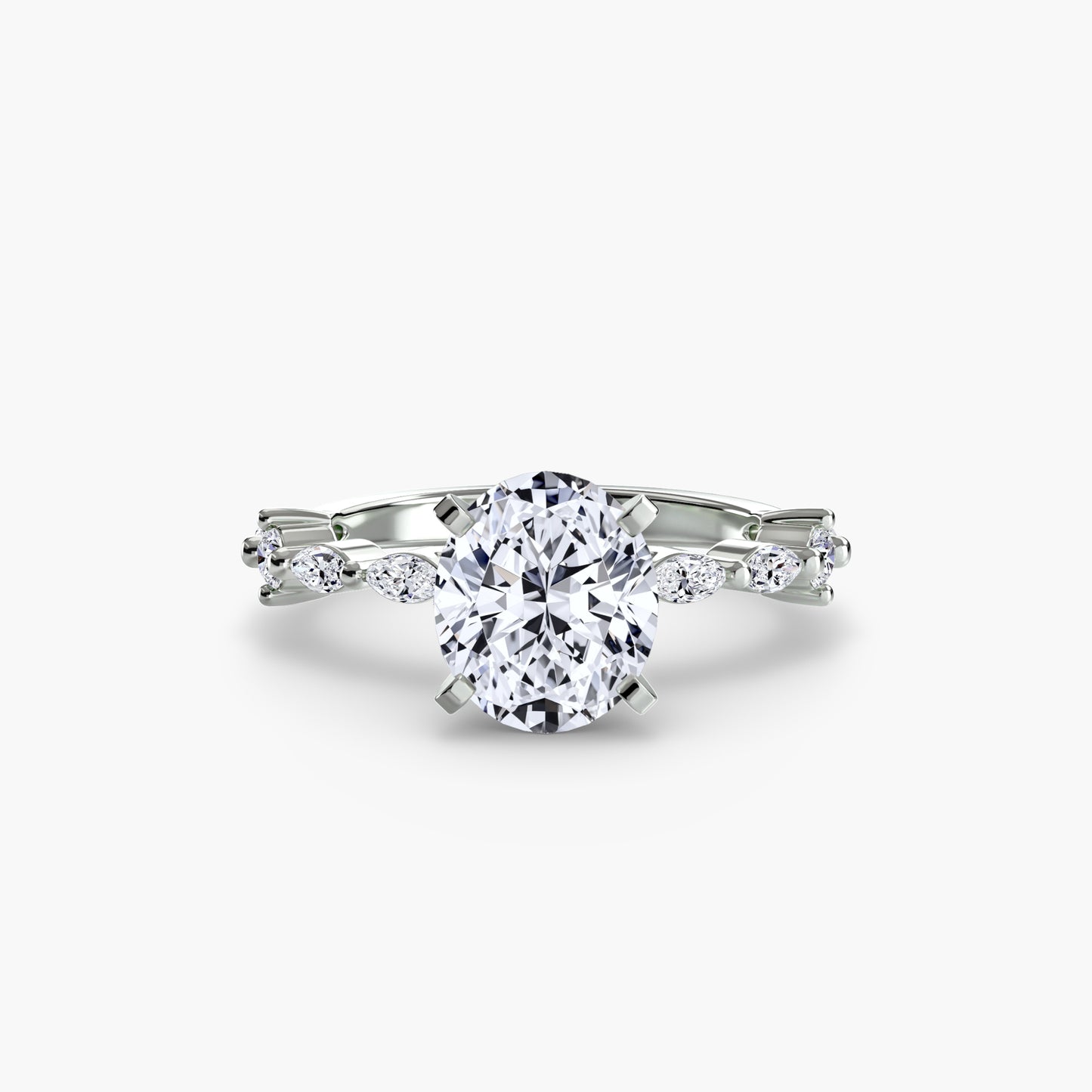 Solitaire Eternity Pavé Engagement Ring 0.50ct–3.00ct with 0.32ct Side Stones for Women | Imperial Time UK Ltd