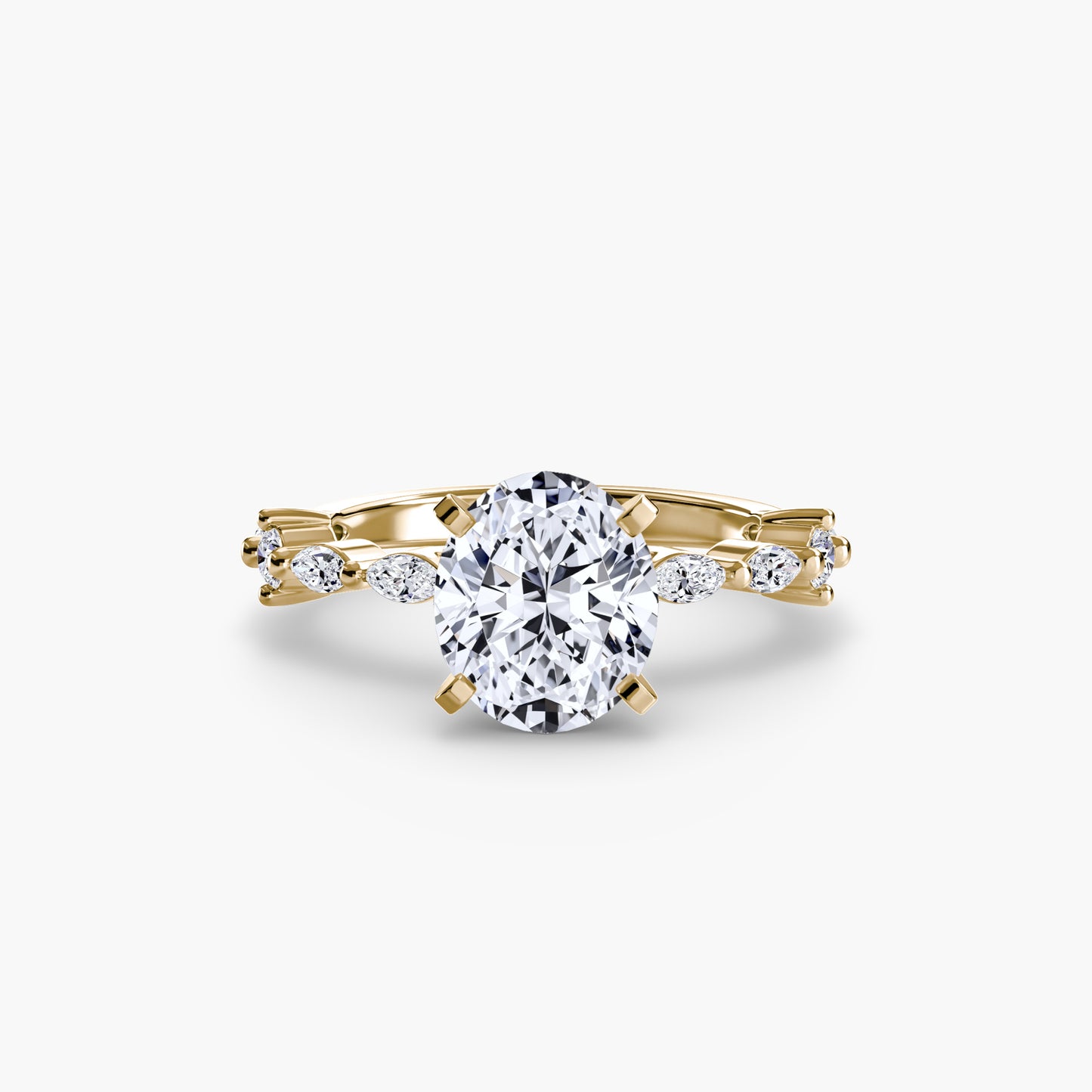Solitaire Eternity Pavé Engagement Ring 0.50ct–3.00ct with 0.32ct Side Stones for Women | Imperial Time UK Ltd