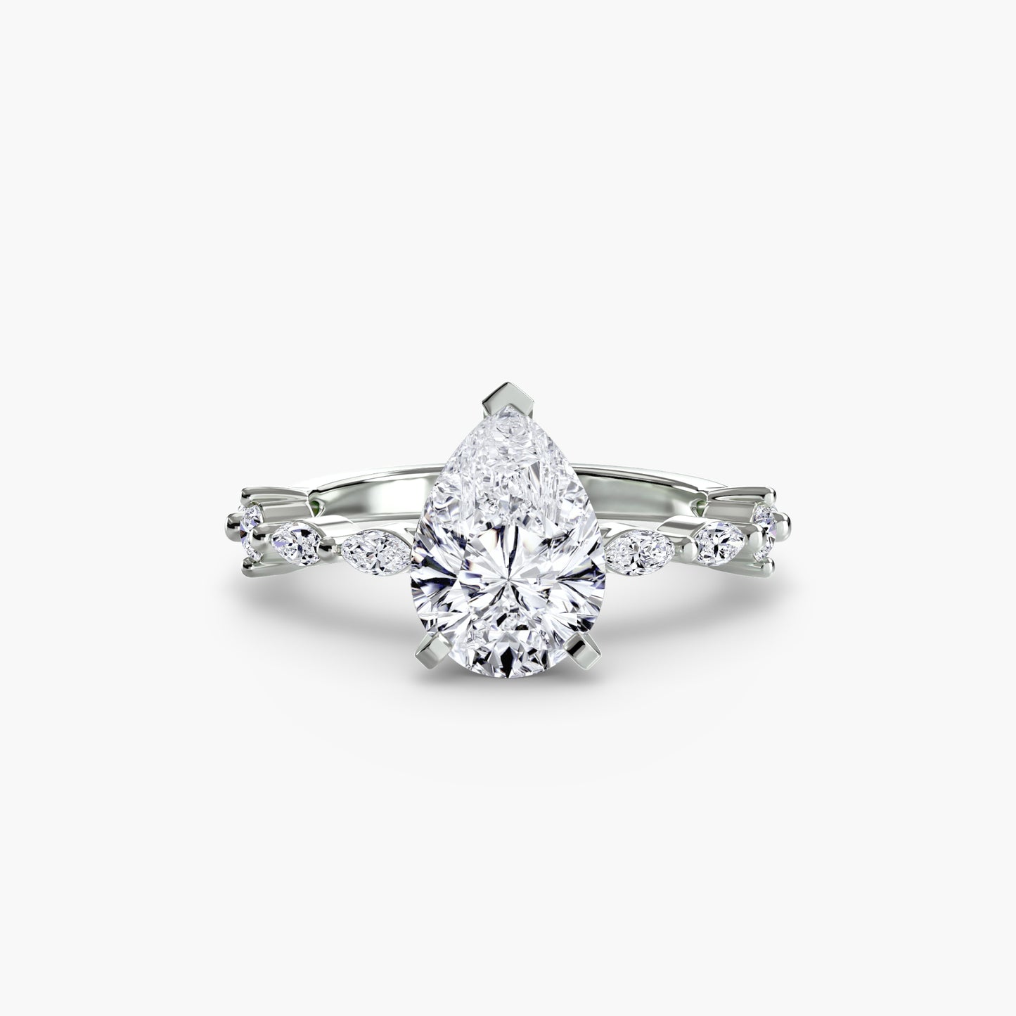 Solitaire Eternity Pavé Engagement Ring 0.50ct–3.00ct with 0.32ct Side Stones for Women | Imperial Time UK Ltd