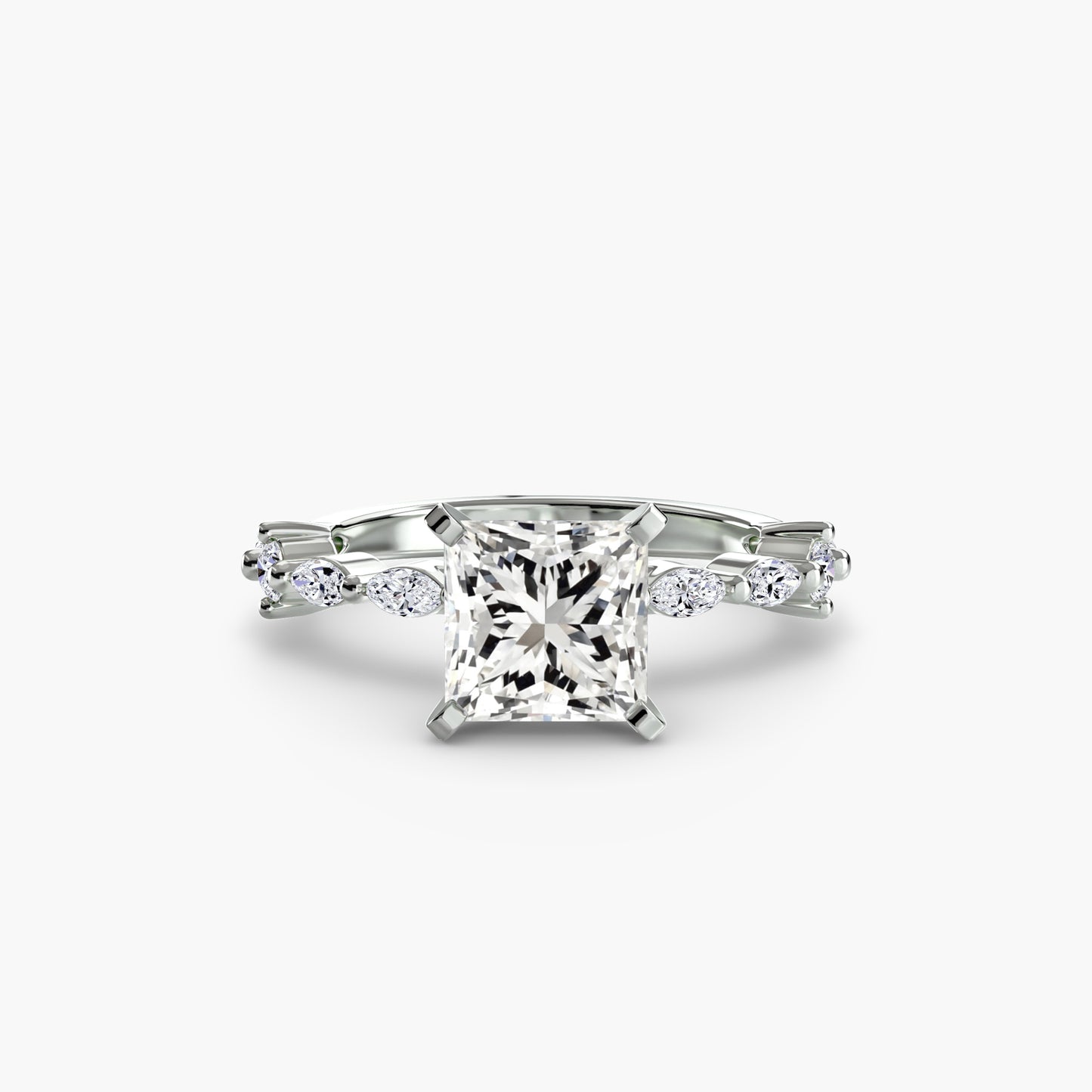 Solitaire Eternity Pavé Engagement Ring 0.50ct–3.00ct with 0.32ct Side Stones for Women | Imperial Time UK Ltd