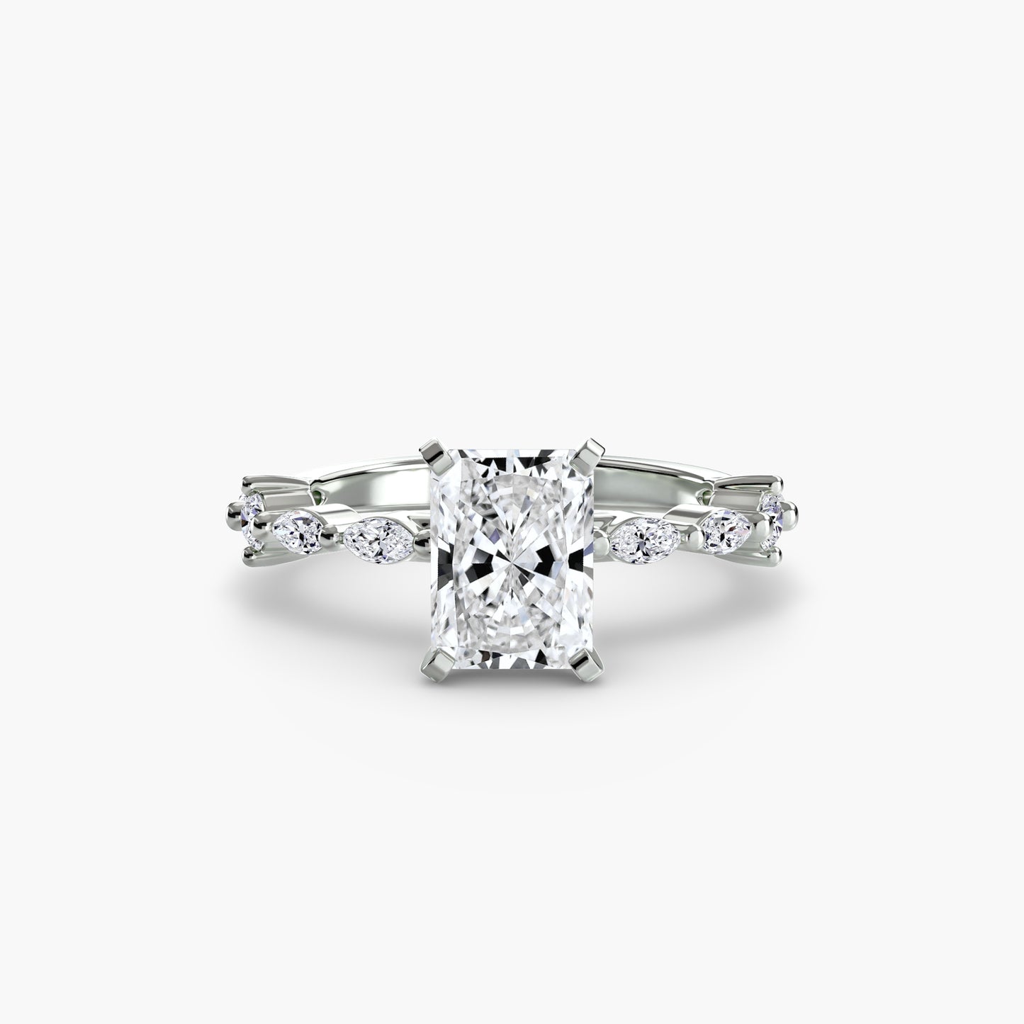 Solitaire Eternity Pavé Engagement Ring 0.50ct–3.00ct with 0.32ct Side Stones for Women | Imperial Time UK Ltd