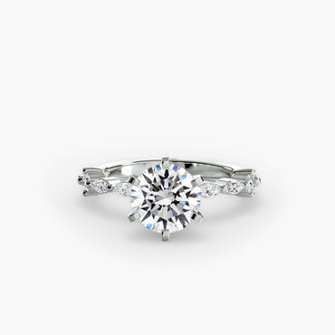 Solitaire Eternity Pavé Engagement Ring 0.50ct–3.00ct with 0.32ct Side Stones for Women | Imperial Time UK Ltd