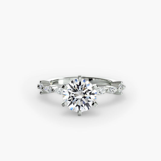 Solitaire Eternity Pavé Engagement Ring 0.50ct–3.00ct with 0.32ct Side Stones for Women | Imperial Time UK Ltd
