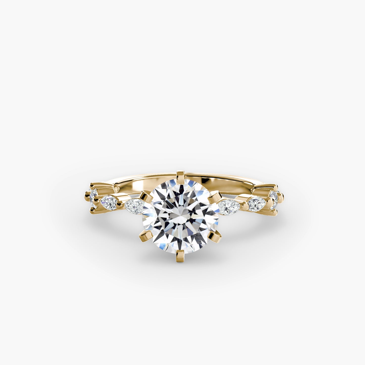 Solitaire Eternity Pavé Engagement Ring 0.50ct–3.00ct with 0.32ct Side Stones for Women | Imperial Time UK Ltd