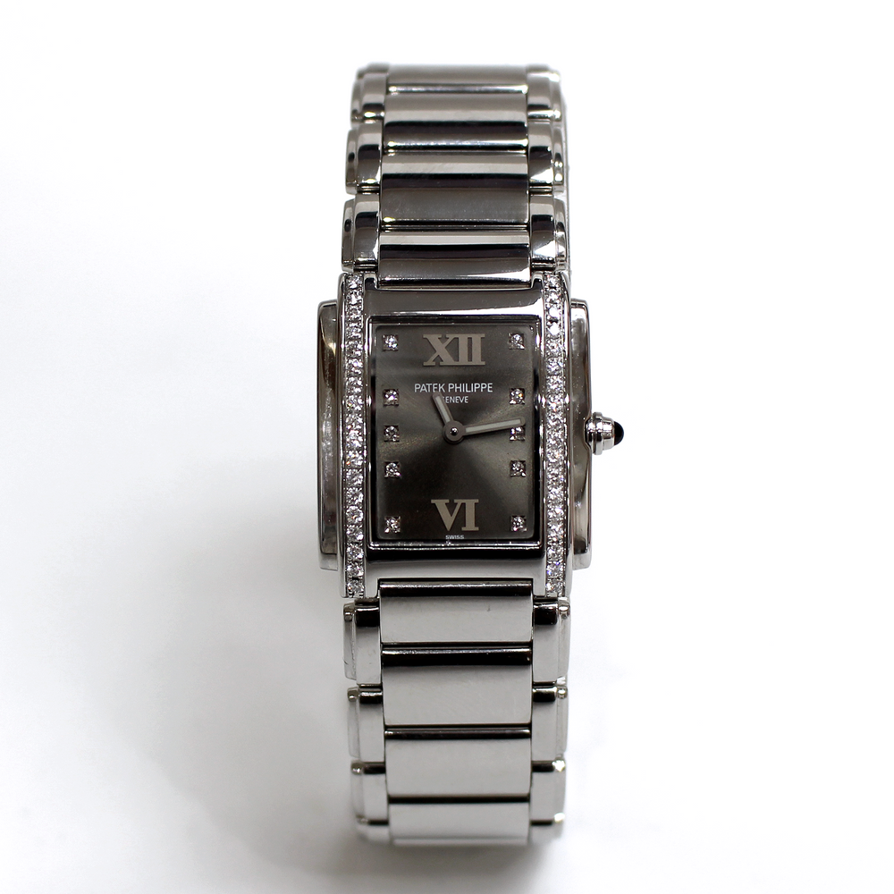 Patek Philippe Twenty-4 4910/10A-010 Stainless Steel Grey Diamond Dial Watch