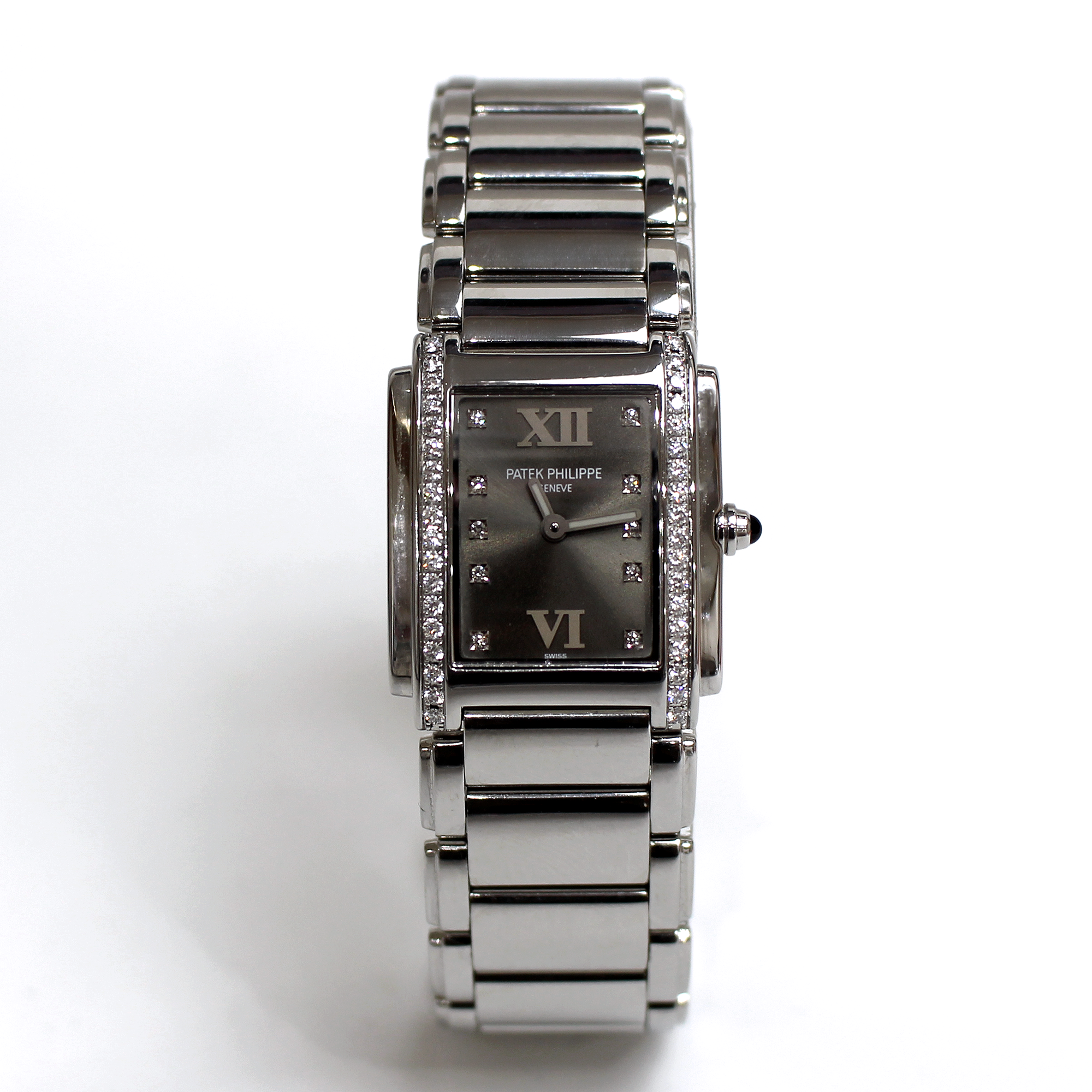 Patek Philippe Twenty-4 4910/10A-010 Stainless Steel Grey Diamond Dial Watch