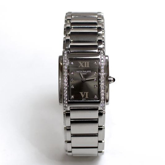 Patek Philippe Twenty-4 4910/10A-010 Stainless Steel Grey Diamond Dial Watch