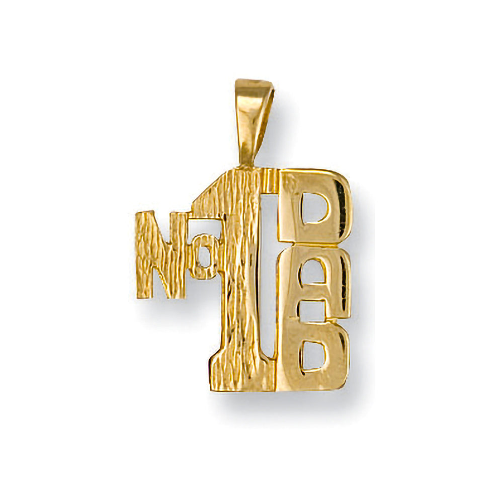 Yellow Gold No:1 Dad Pendant – product view