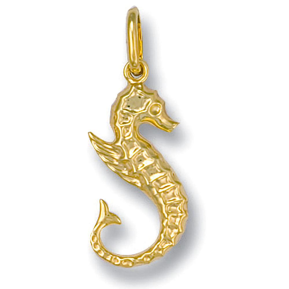Yellow Gold Seahorse Pendant – product view