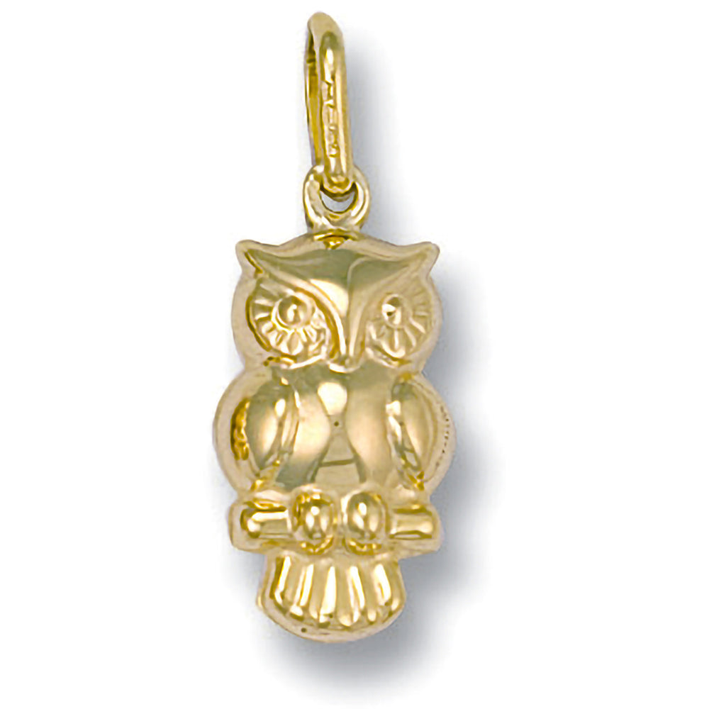 Yellow Gold Owl Pendant
