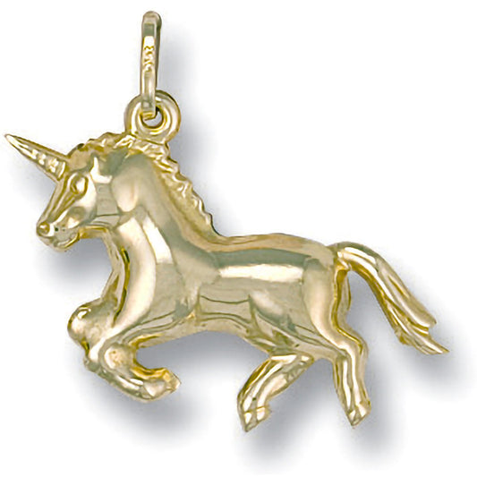Yellow Gold Unicorn Pendant