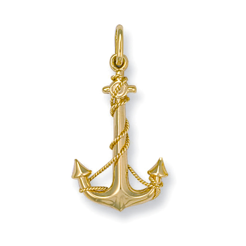 Yellow Gold Anchor Pendant – product view