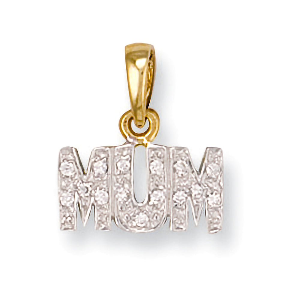 Yellow Gold Cubic Zirconia Mum Pendant