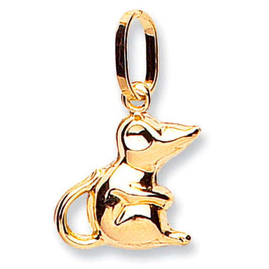 Yellow Gold Mouse Pendant
