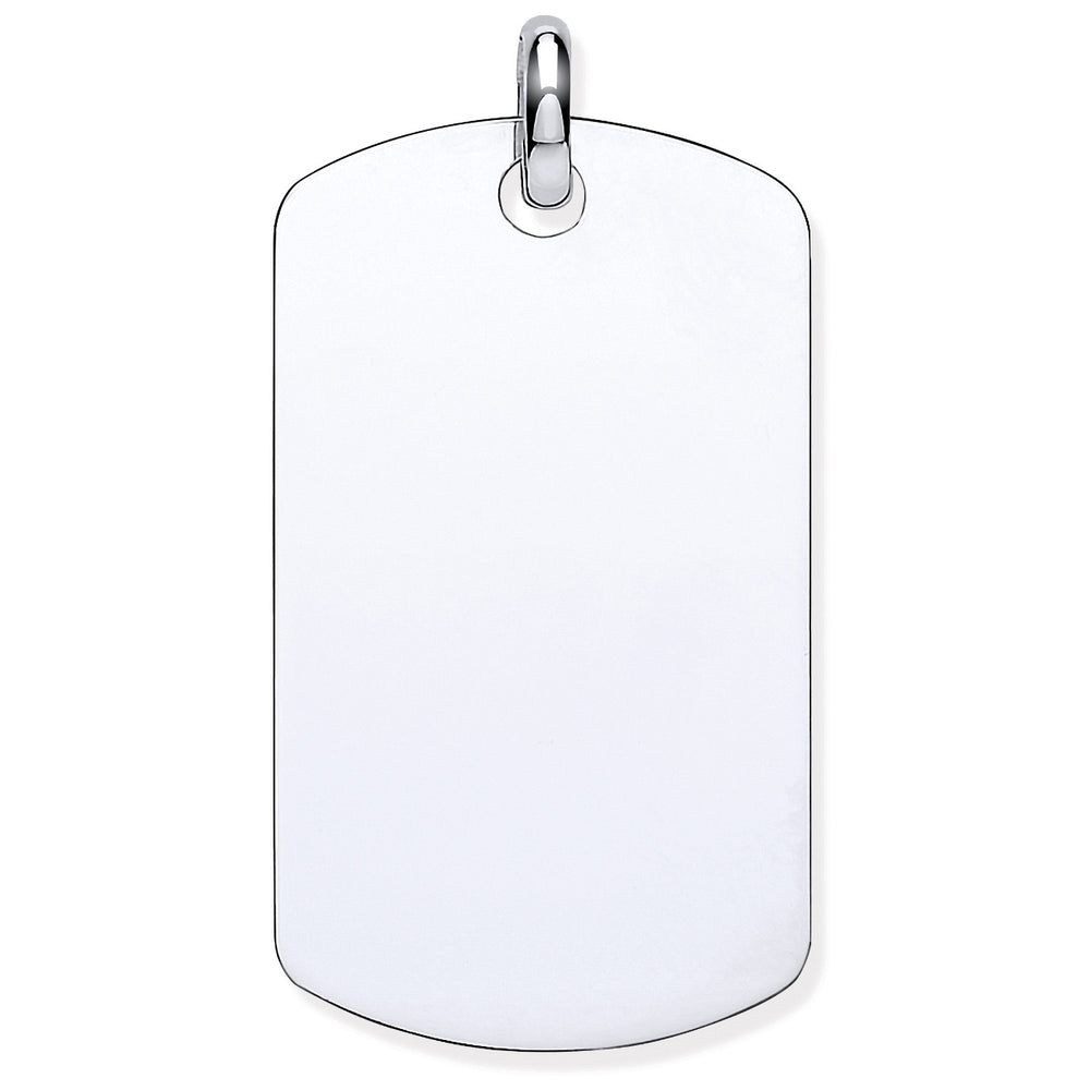 White Gold Dog Tag Pendant