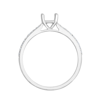 950 Platinum Gold 0.12ct Natural Diamond Pav?-set Wed-fit Ring Mount + 0.25ct Diamond