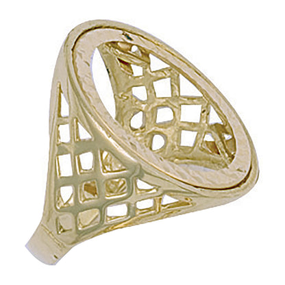 Yellow Gold (Half) Basket Sides Sovereign Ring – product view