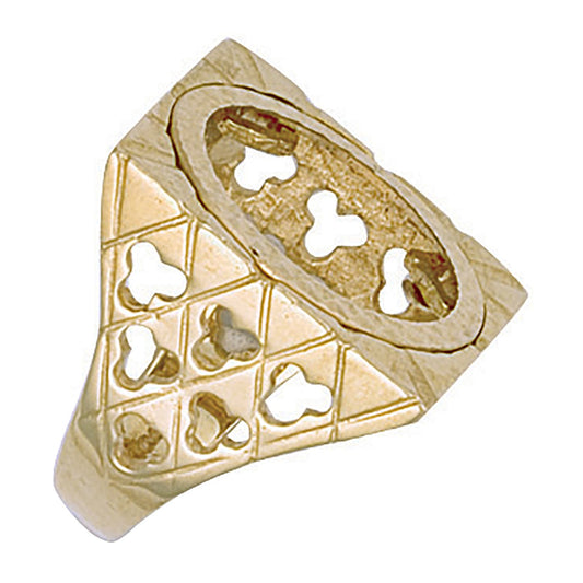 Yellow Gold (half) Square Top Sovereign Ring