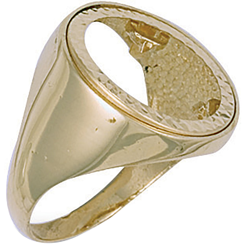 Yellow Gold (Full) Plain Sides Sovereign Ring – product view
