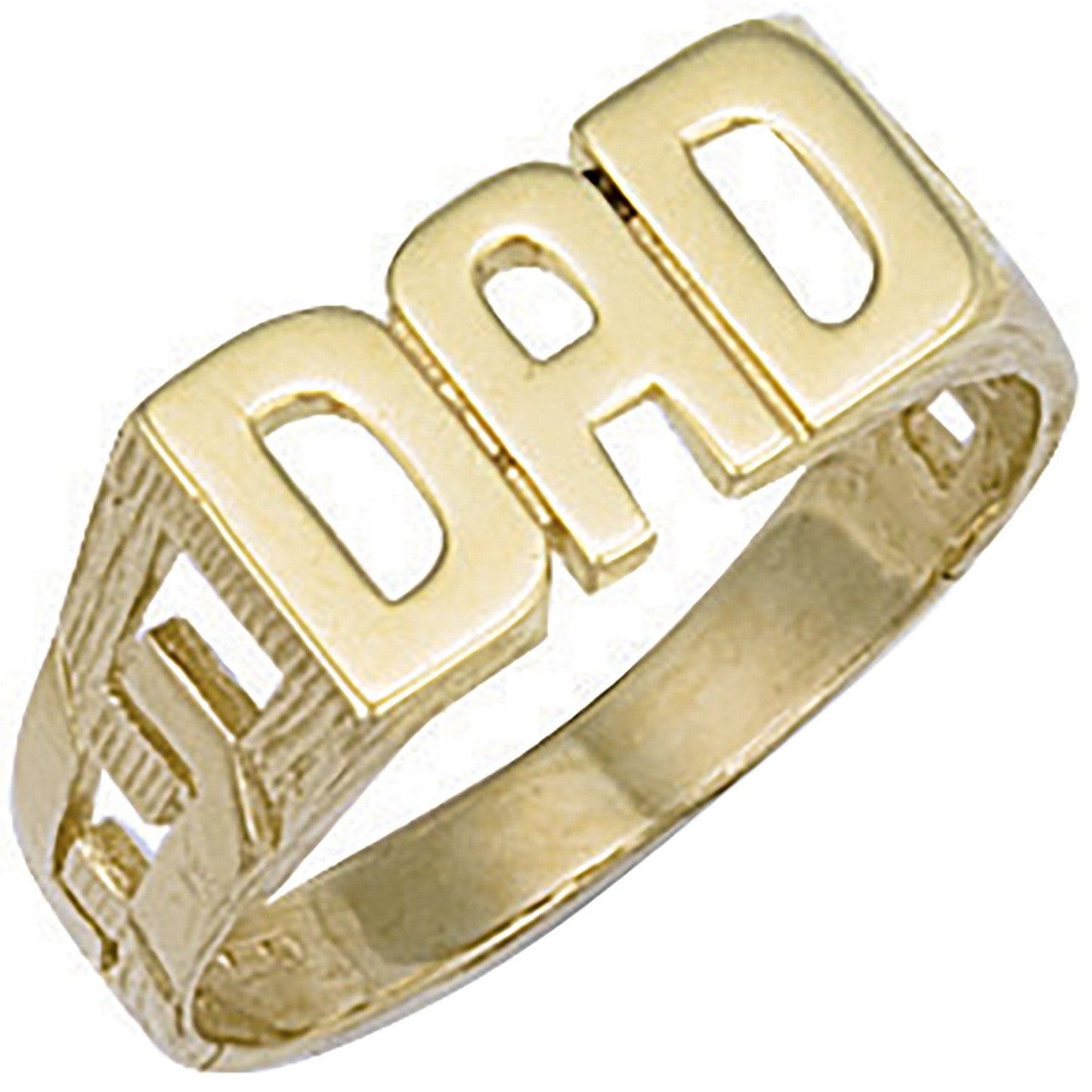 Yellow Gold Id Sides Dad Ring