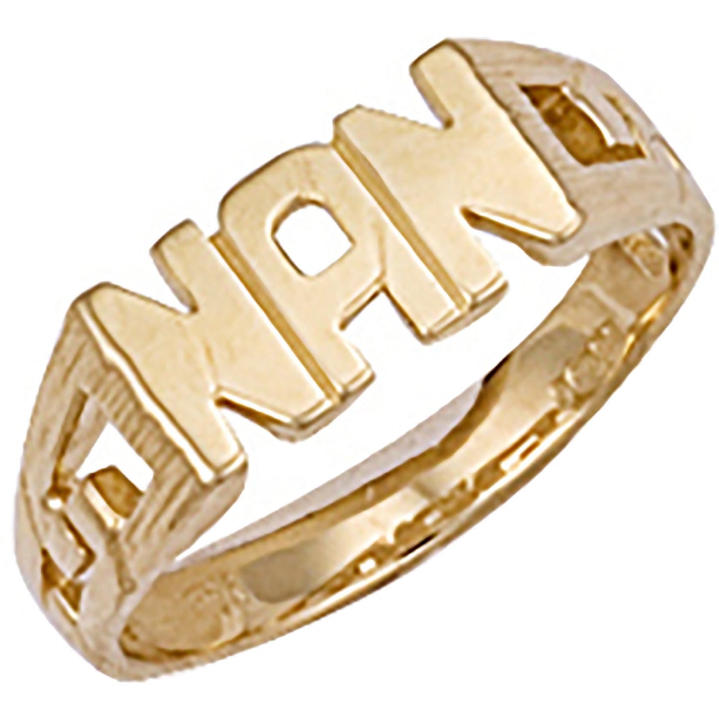 Yellow Gold Id Sides Nan Ring