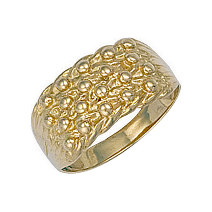 Yellow Gold Light Weight 4 Row Keeper Ring