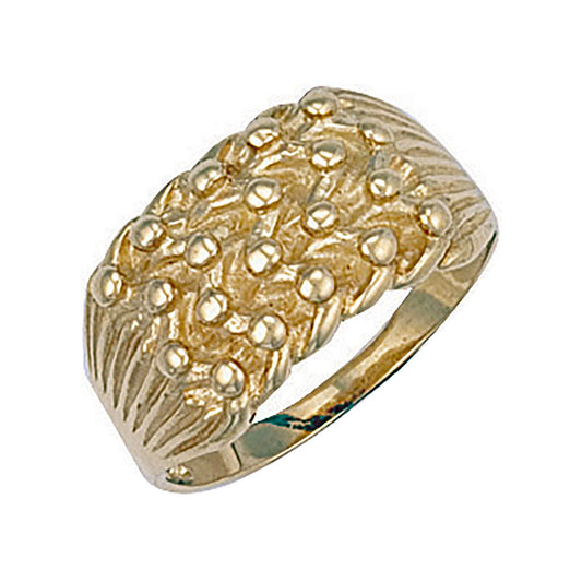 Yellow Gold Light Weight 4 Row Keeper Ring