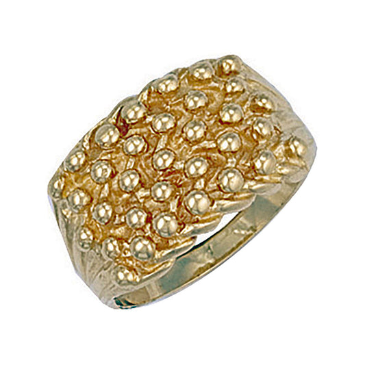 Yellow Gold Woven Back 5 Row Keeper Ring