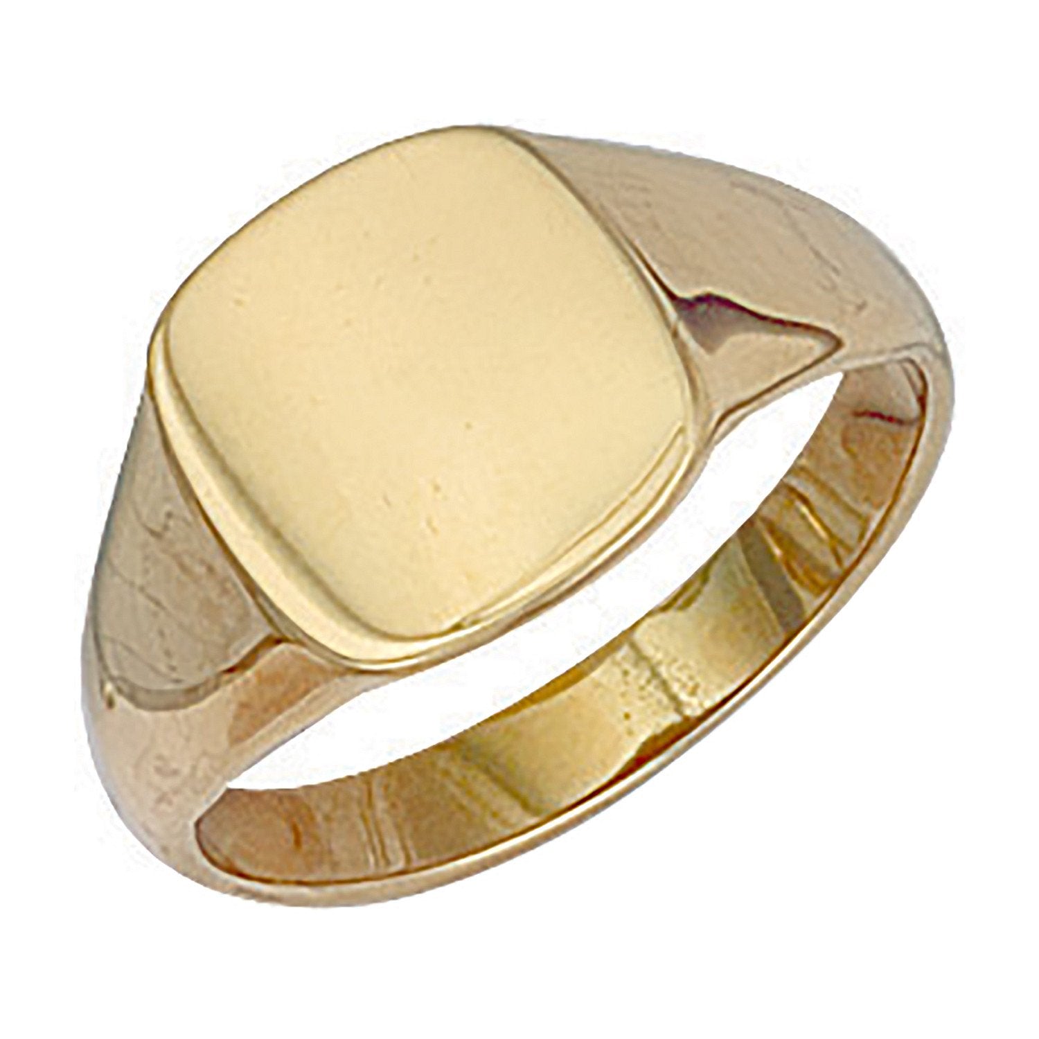 Yellow Gold Cushion Plain Signet Ring - Fine Ring - Certified Authentic - Swiss Made – Luxury Jewellery by Imperial Ti