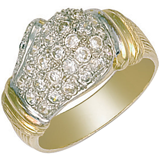 Yellow Gold Cubic Zirconia Boxing Glove Ring