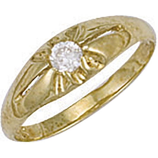 Yellow Gold Cubic Zirconia Baby Gipsy Ring