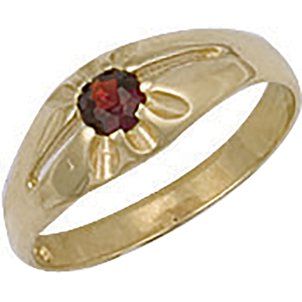 Yellow Gold Garnet Baby Gipsy Ring – product view
