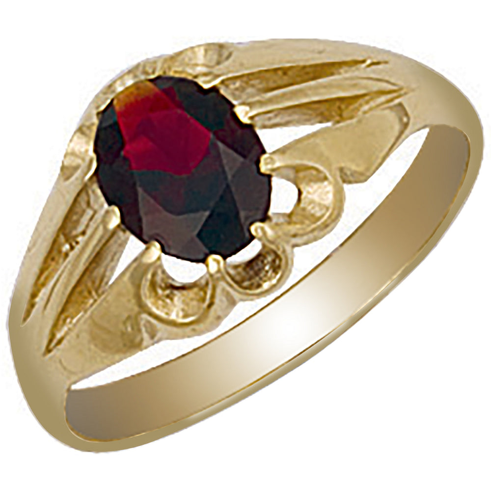 Yellow Gold Garnet Gipsy Ring – product view